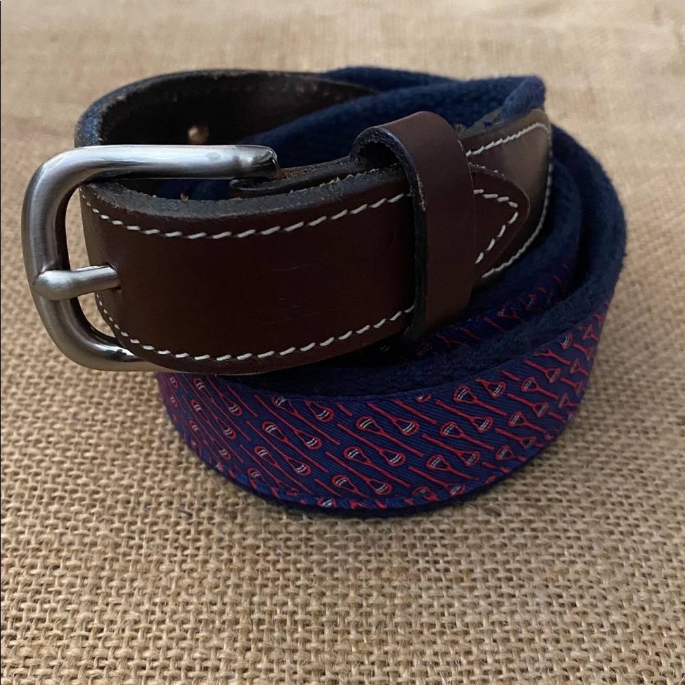 Vineyard Vines Canvas Club Belt Lacrosse 28